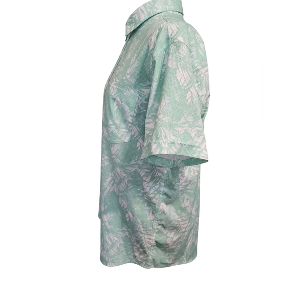 Apt.9 Men's Mint Green Leaf Print Shirt Med - Picture 5 of 10